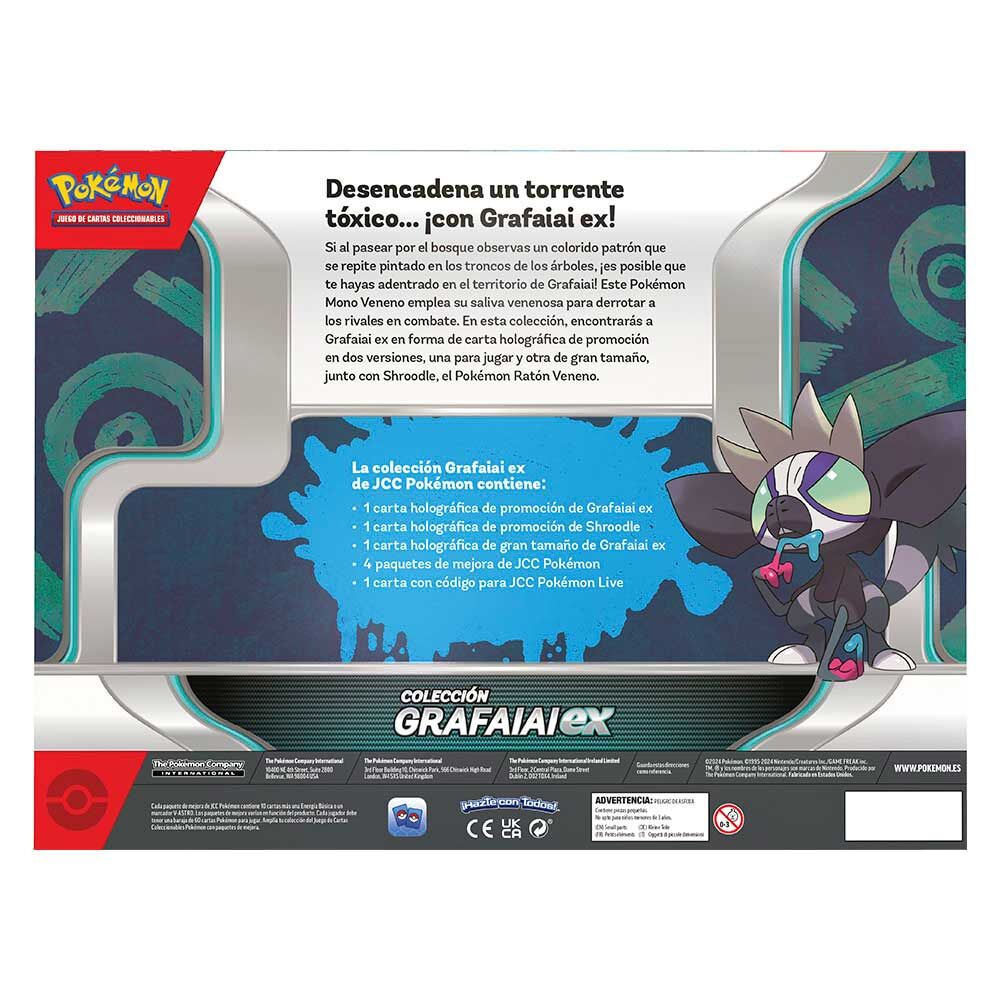 Blister juego cartas coleccionables Grafaiai April ex box Pokemon español