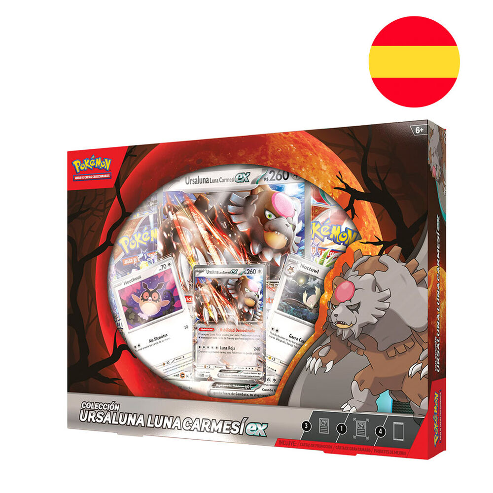 Blister juego cartas coleccionables Ursaluna Luna Carmesi Pokemon español