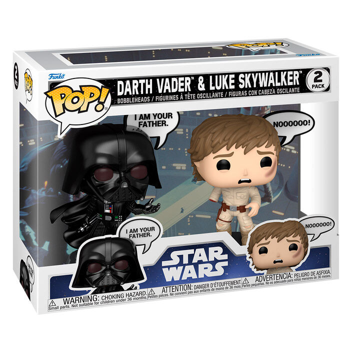 Blister 2 figuras POP Star Wars Darth Vader &#38; Luke Skywalker