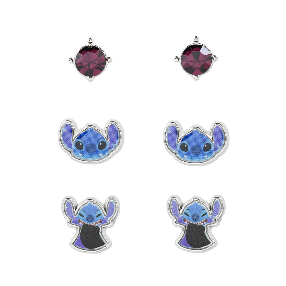 Set 3 Pares de pendientes Stitch Disney