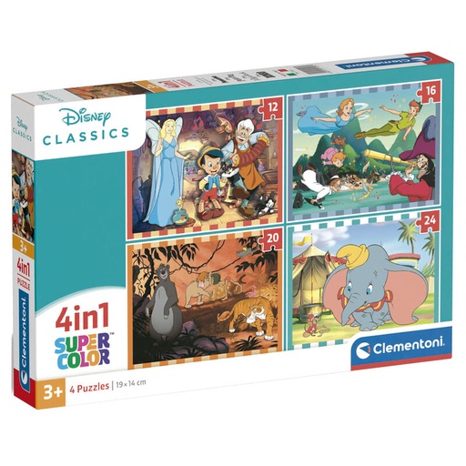 [8005125215232] Puzzle Classic Disney 12-16-20-24pzs