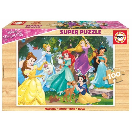 [8412668176287] Puzzle Princess Disney madera 100pzs