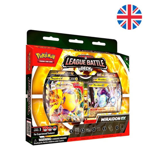 [820650852732] Blister juego cartas coleccionables Miraidon Ex League Battle Deck Pokemon ingles