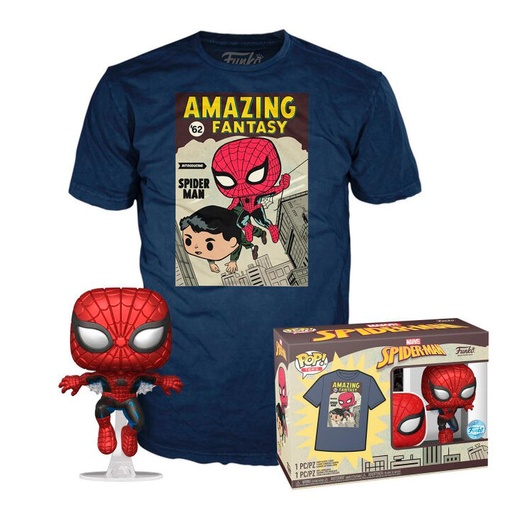 [889698779487] Set figura POP &#38; Tee Marvel Spiderman Comic Cover