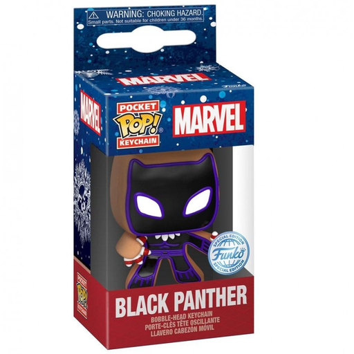 [889698579681] Llavero Pocket POP Marvel Holiday Black Panther Exclusive