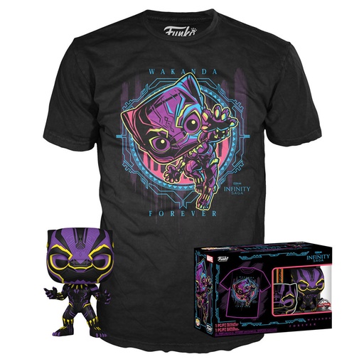 [889698585163] Set figura POP & Tee Marvel Wakanda Forever Black Panther Exclusive