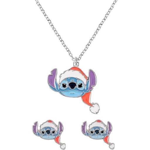 [198660007092] Set Colgante + pendientes Navidad Stitch Disney