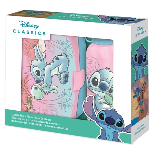 [8435507884495] Sandwichera + cantimplora aluminio Stitch Disney 500ml