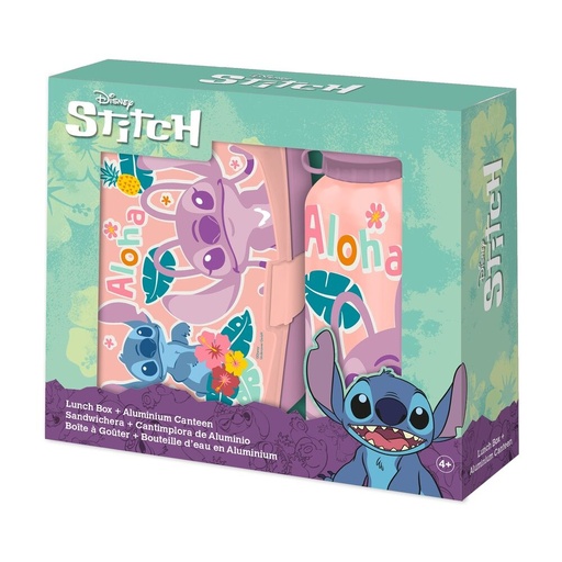 [8435507890007] Cantimplora aluminio + Sandwichera Stitch Disney 500ml