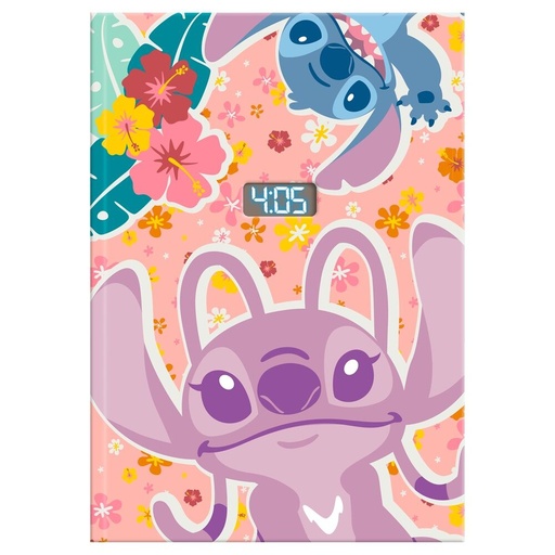 [8435507892353] Cuaderno con reloj led Stitch Disney