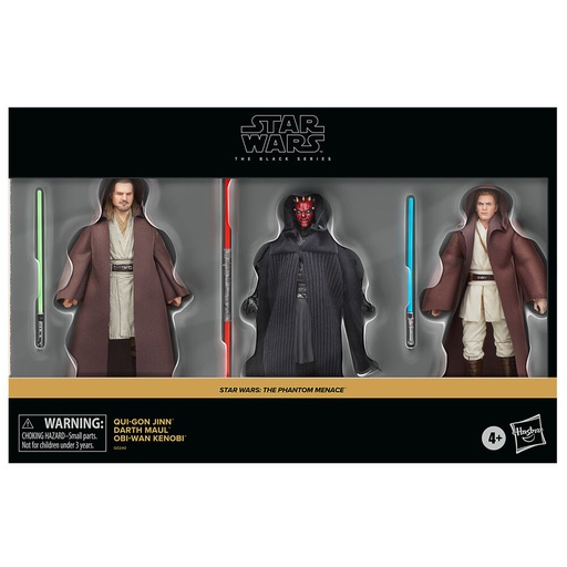 [5010996225788] Blister 3 figuras Qui-Go Jinn Darth Maul Obi-Wan Kenobi La Amenaza Fantasma Star Wars 15cm