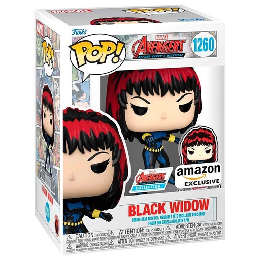 [889698701266] Figura POP Marvel Avengers 60th Anniversary Comic Black Widow with Pin Exclusive