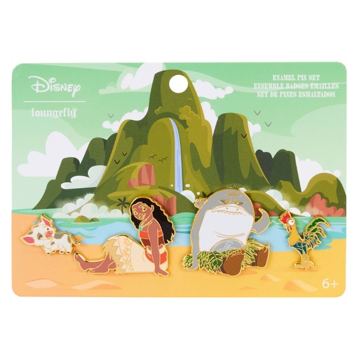 [671803518759] Set 4 Enamel Pin Ocean Waves Vaiana Moana Disney Loungefly
