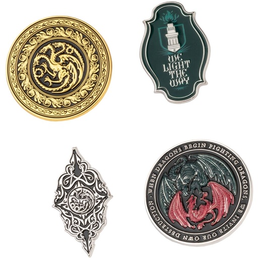 [8435497297916] Set 4 pins Juego de Tronos La Casa del Dragon