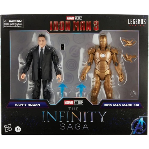 [5010993839674] Blister 2 figuras Happy Hogan and Iron Man Mark XXI Iron Man 3 The Infinity Saga Marvel 15cm