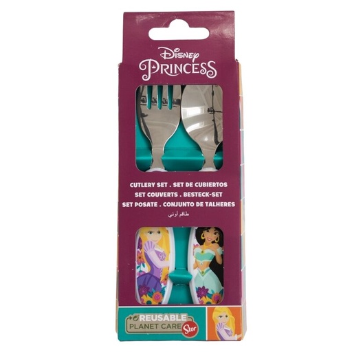 [8412497512188] Set 2 cubiertos metalicos Princesas Disney