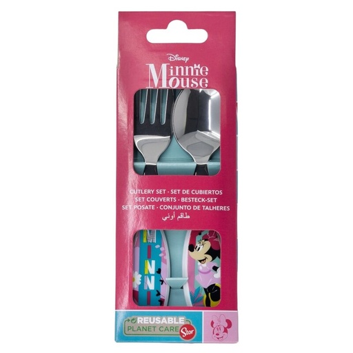 [8412497744183] Set 2 cubiertos metalicos Minnie Disney