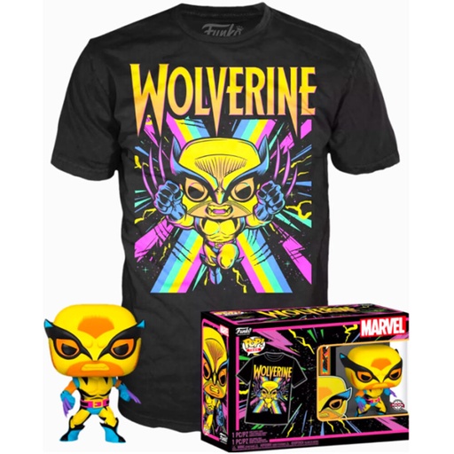 [889698551427] Set figura POP & Tee Marvel Wolverine Black Light