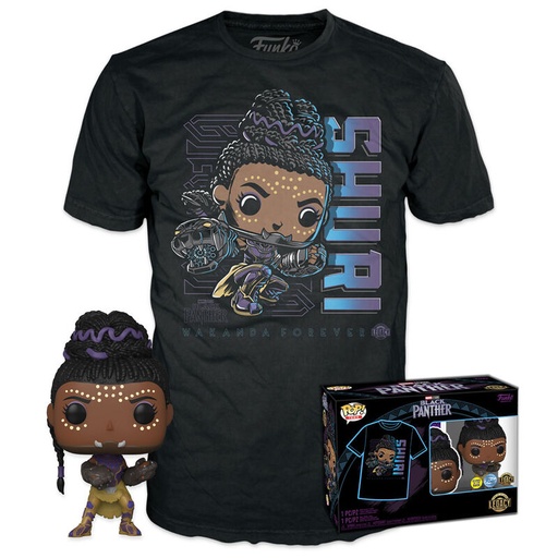 [889698648776] Set figura POP & Tee Marvel Black Panther Shury Exclusive