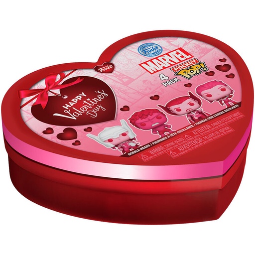 [889698690720] Caja metalica 4 Pocket POP Marvel Classic San Valentin