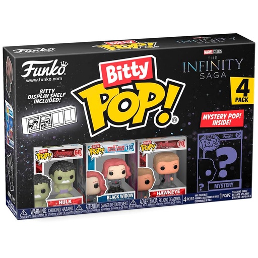 [889698715041] Blister 4 figuras Bitty POP Marvel The Infinity Saga Hulk