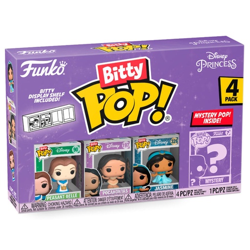 [889698730280] Blister 4 figuras Bitty POP Disney Princesas Bella