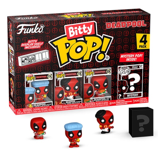 [889698849609] Blister 4 figuras Bitty POP Marvel Deadpool Bathtime