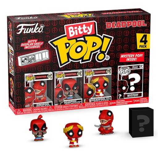[889698849616] Blister 4 figuras Bitty POP Marvel Deadpool Dinopool