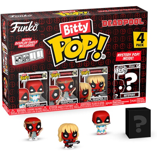 [889698849623] Blister 4 figuras Bitty POP Marvel Deadpool Sleepover