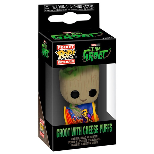 [889698706483] Llavero Pocket POP Marvel I am Groot - Groot with Cheese Puffs