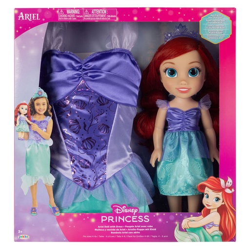 [192995240483] Muñeca Ariel + Disfraz La Sirenita Disney 38cm