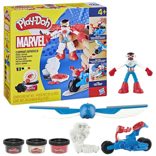 [5010996280008] Moto cortadora del Capitan America Marvel Play-Doh