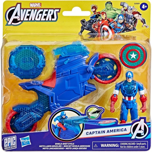 [5010996283887] Moto Lanzaescudos + figura Capitan America Los Vengadores Avengers Marvel