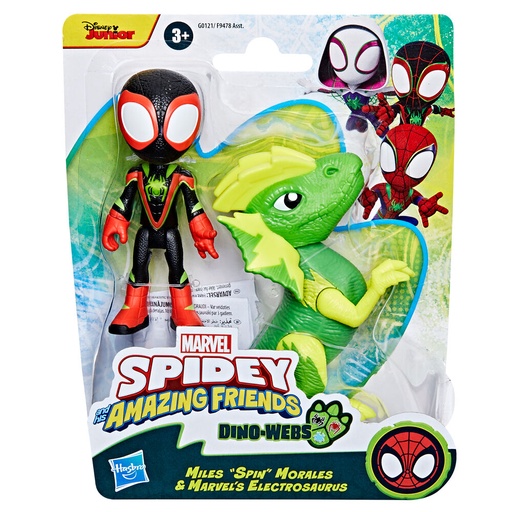 [5010996221230] Figura Miles Spin Morales & Marvels Electrosaurus Spidey and his Amazing Friends Marvel