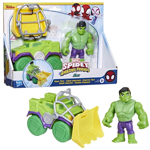 [5010996221957] Set Camion demoledor + figura Hulk Spidey and His Amazing Friends Marvel