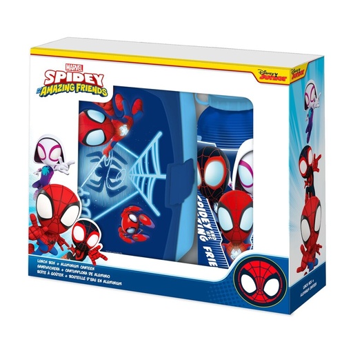 [8435507889759] Cantimplora aluminio + sandwichera Spidey the Amazing Friends Marvel 500ml